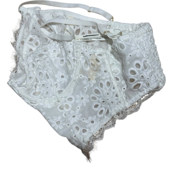 Anthropologie White Lace Bralette with Scalloped Trim Size M - Picture 8 of 15